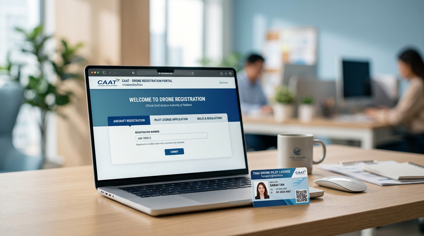 ขึ้นทะเบียนโดรน CAAT