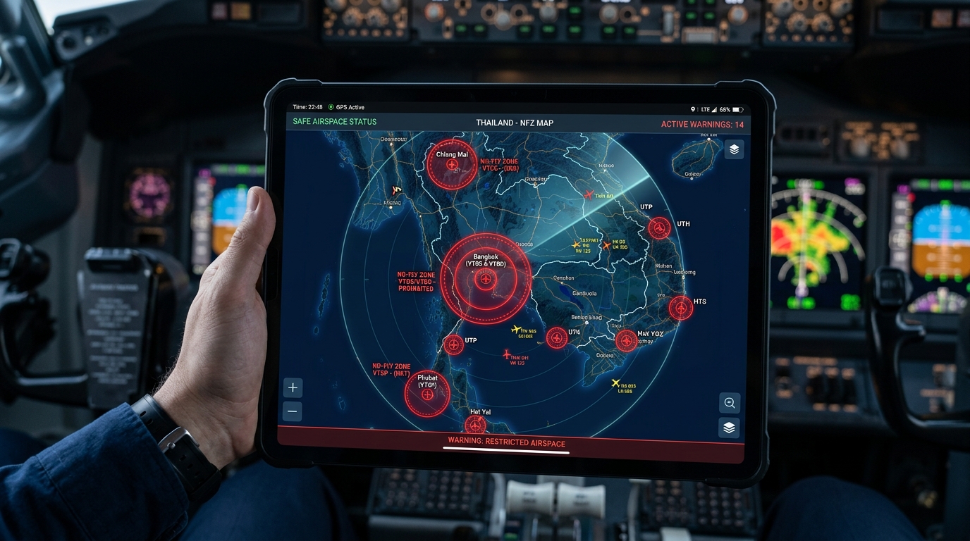 Check drone no-fly zones in Thailand